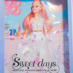 Barbie Doll in White Dress Toy
